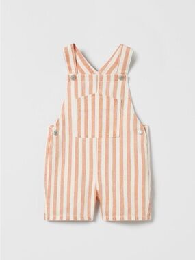 Zara | Striped Baby Short Overalls | Adjustable | 18-24M
